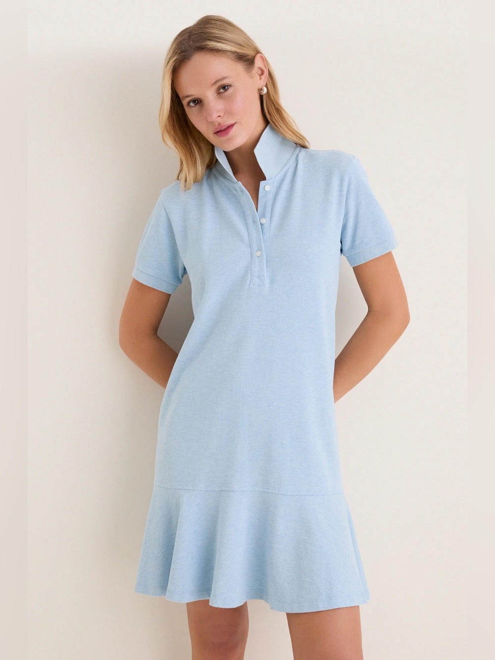 Tuckernuck Light Blue Short-Sleeve Polo Dress Top